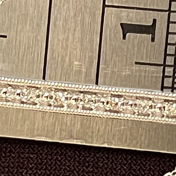 Sterling Silver & Diamond Bar Necklace — Dainty Minimalist 18” MSCO 925 - Picture 11 of 13